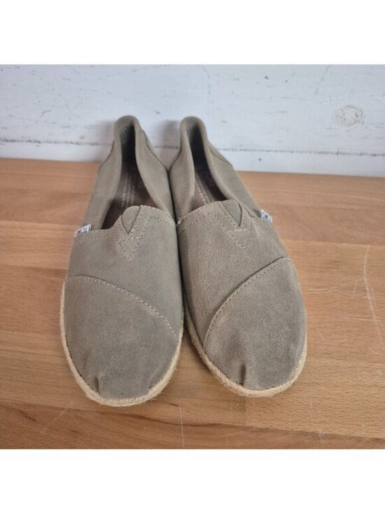 Toms Shoes - Toms Womens Taupe Suede Alpargata Flats Slip-On Shoes Size 8 Casual Comfort